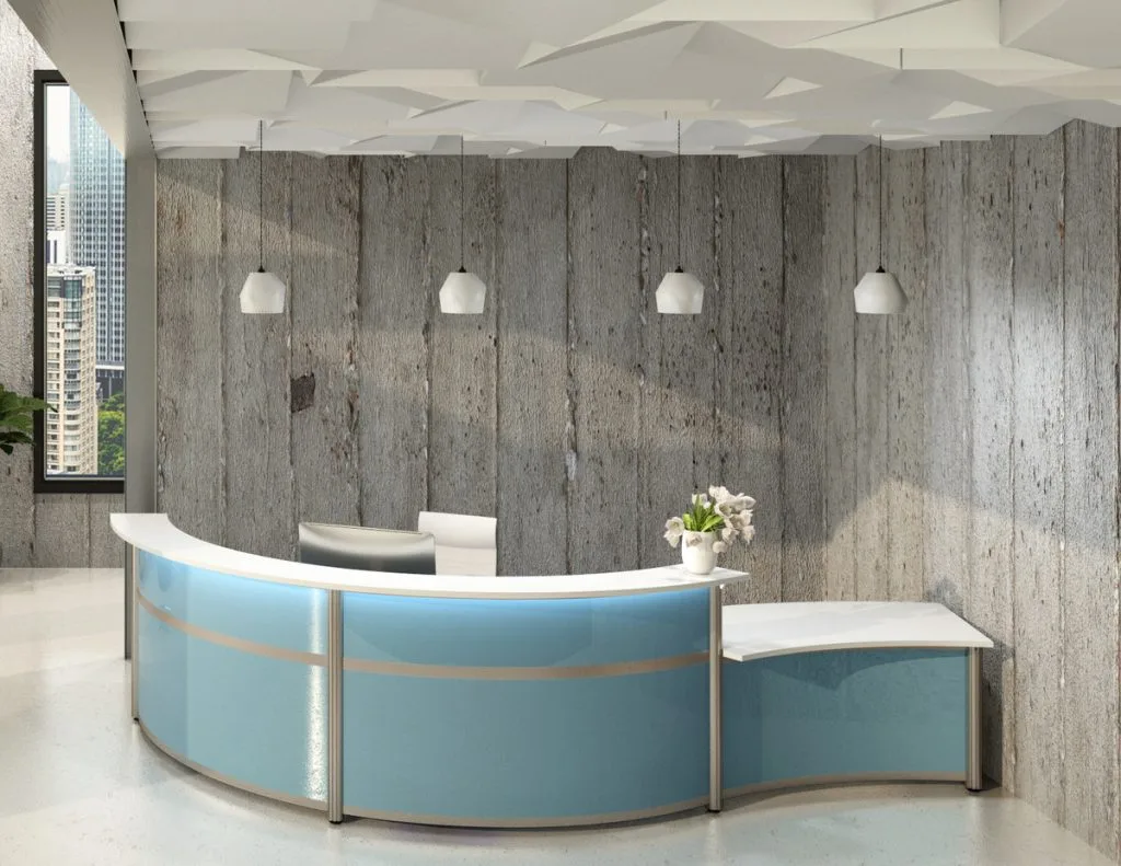 Bluecons thi công quầy lễ tân 1