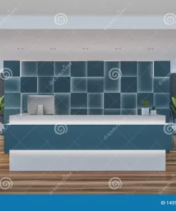 Mẫu quầy lễ tân đẹp Bluecons 2