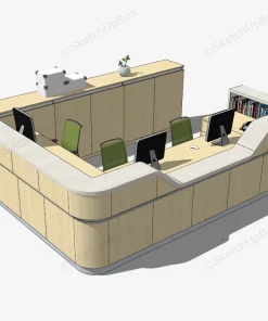 Quầy lễ tân 3 người 3