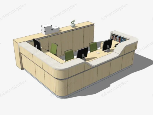 Quầy lễ tân 3 người 3