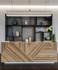 Quầy lễ tân màu gỗ 3
