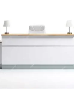 Quầy lễ tân màu trắng 2