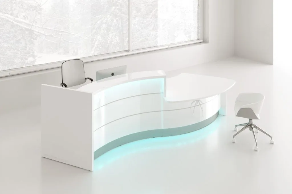 Quầy lễ tân màu trắng 3