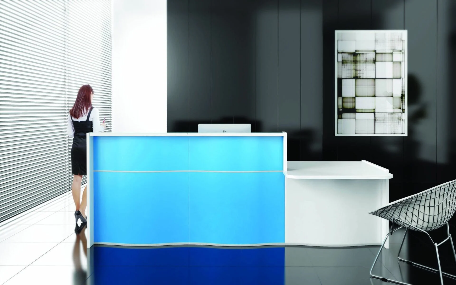 Thiết kế quầy lễ tân Bluecons 1