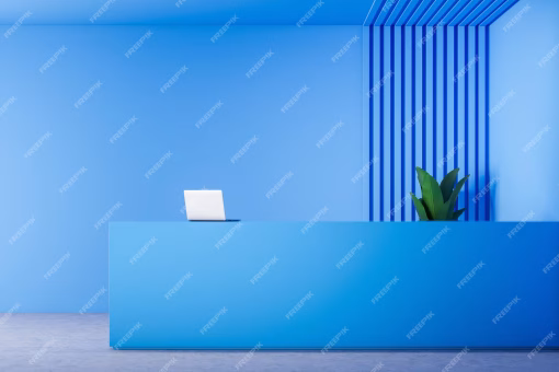 Thiết kế quầy lễ tân Bluecons 2