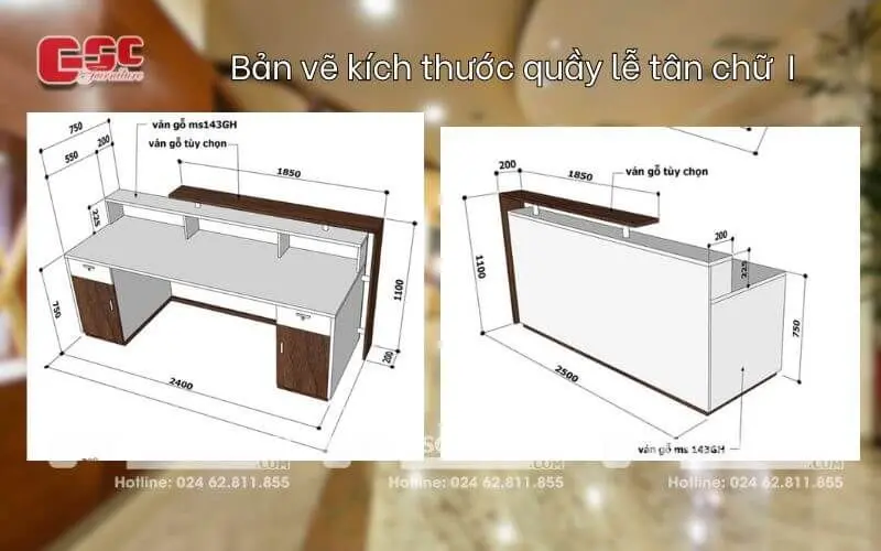 Báo giá quầy lễ tân chữ L theo yêu cầu mới nhất
