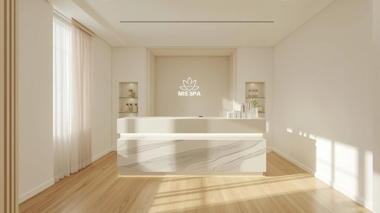 Không gian,Quy mô Quầy lễ tân spa 2