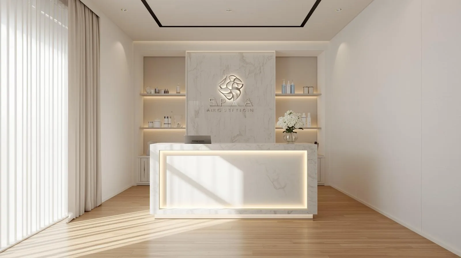 Không gian,Quy mô Quầy lễ tân spa 4