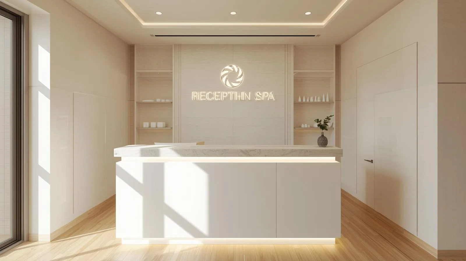 Không gian,Quy mô Quầy lễ tân spa