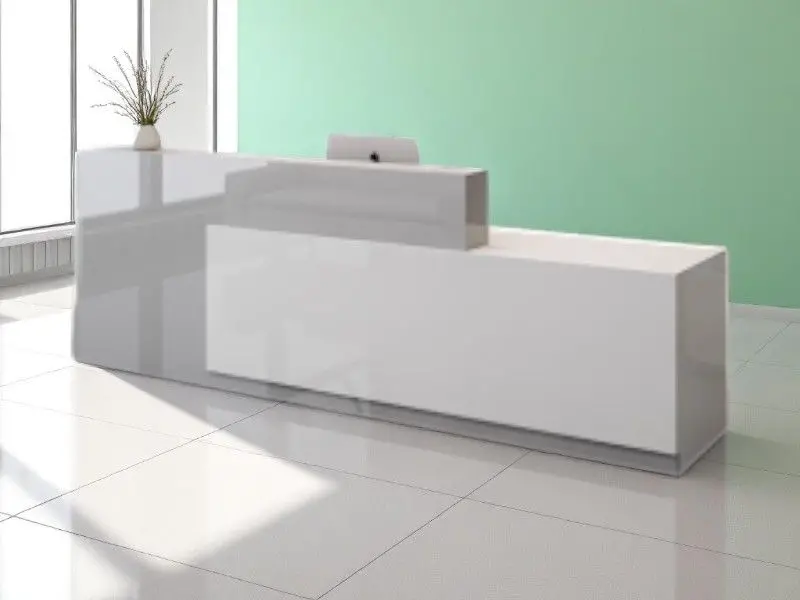 Thiết kế quầy lễ tân chữ L đẹp tối ưu không gian