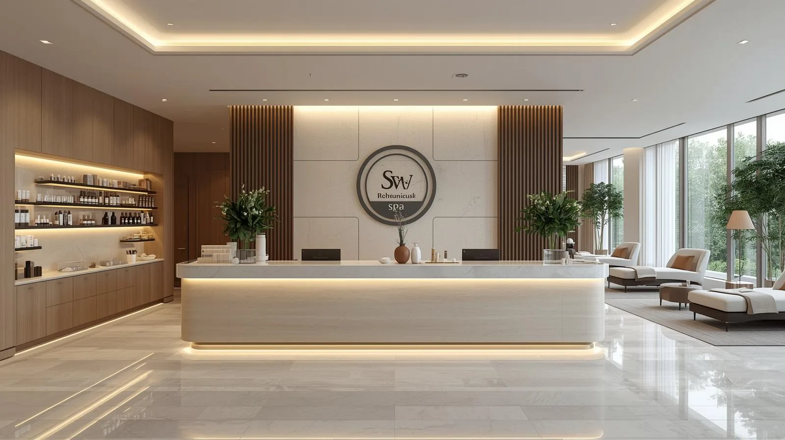 Quầy lễ tân spa 2
