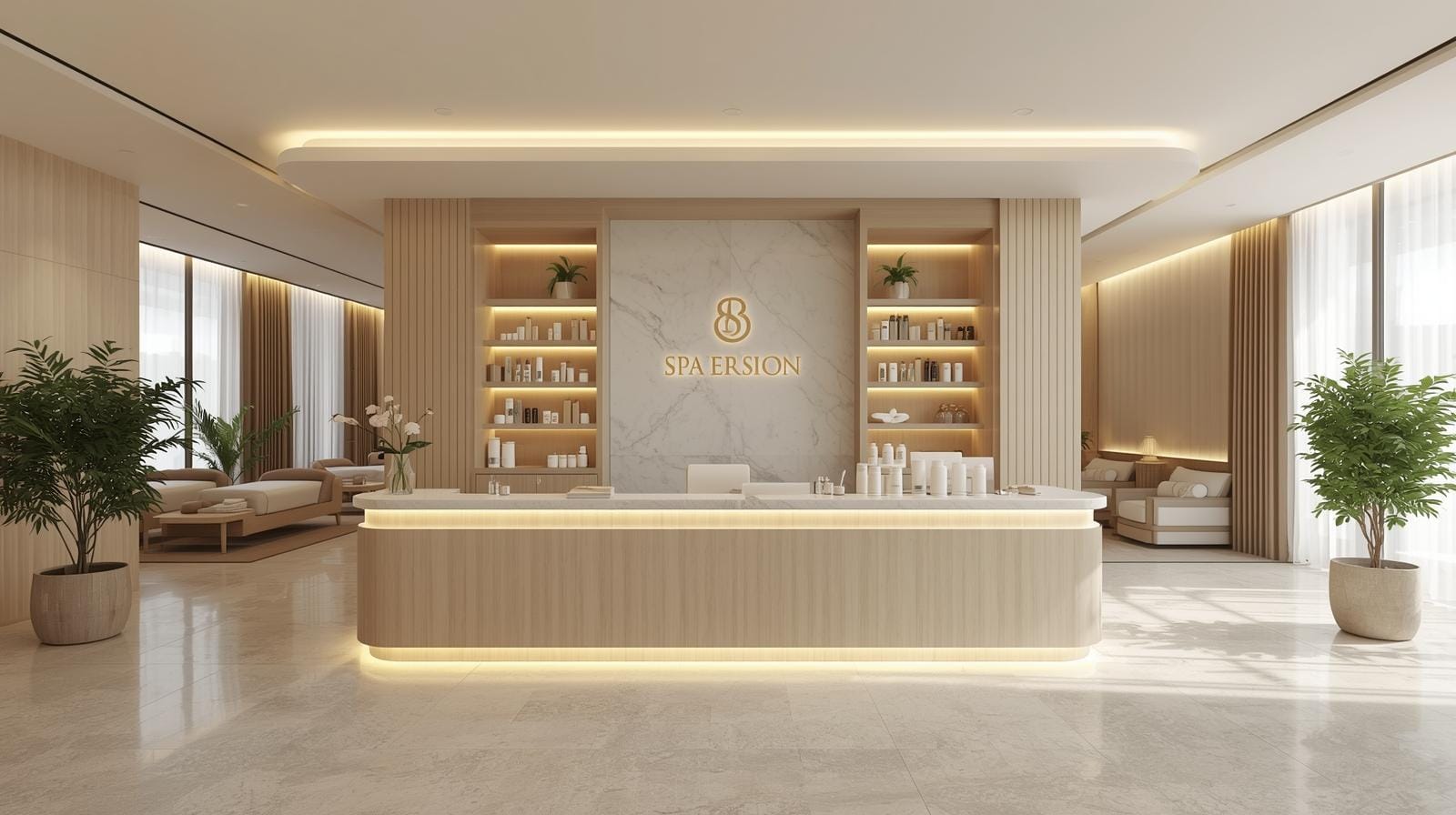 Quầy lễ tân spa Quầy lễ tân spa