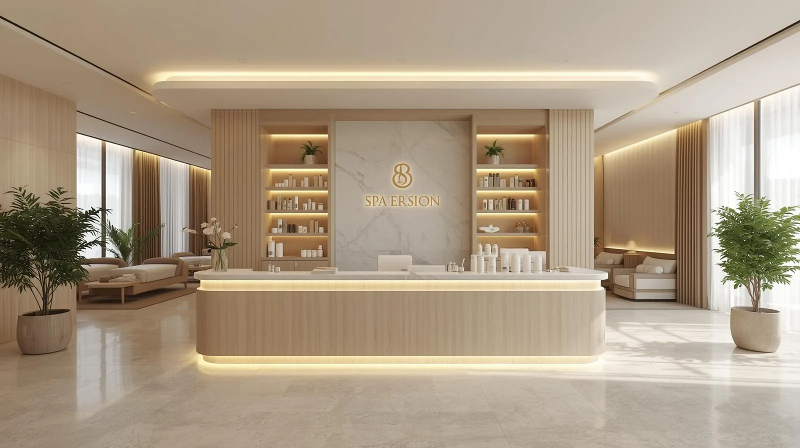 Quầy lễ tân spa