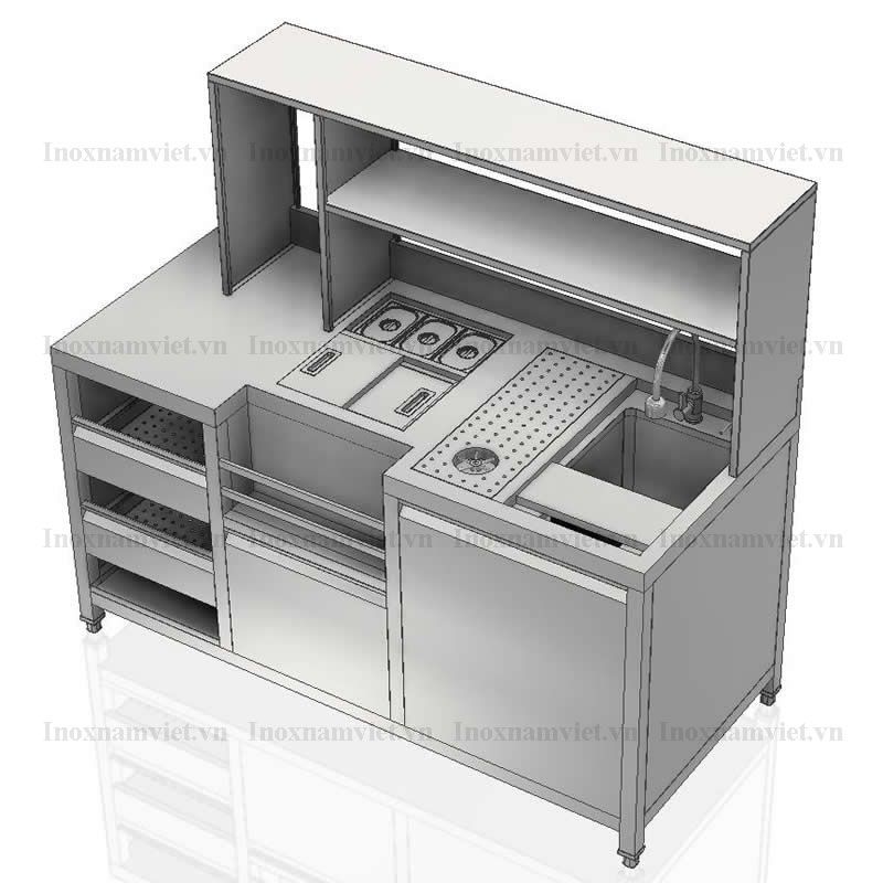 Quầy pha chế inox kiểu dáng sang trọng
