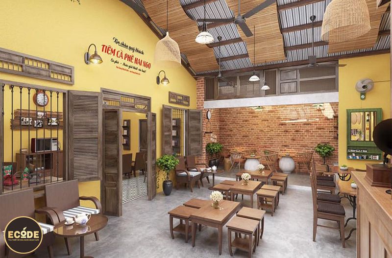 Thi Công Quán Cafe Vintage 3 Thi công nội thất quán cafe vintage