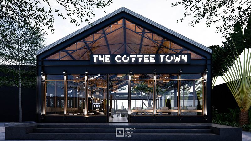 Thi Công Quán Cafe Khung Sắt 5 Mặt tiền quán cafe thiết kế đẹp