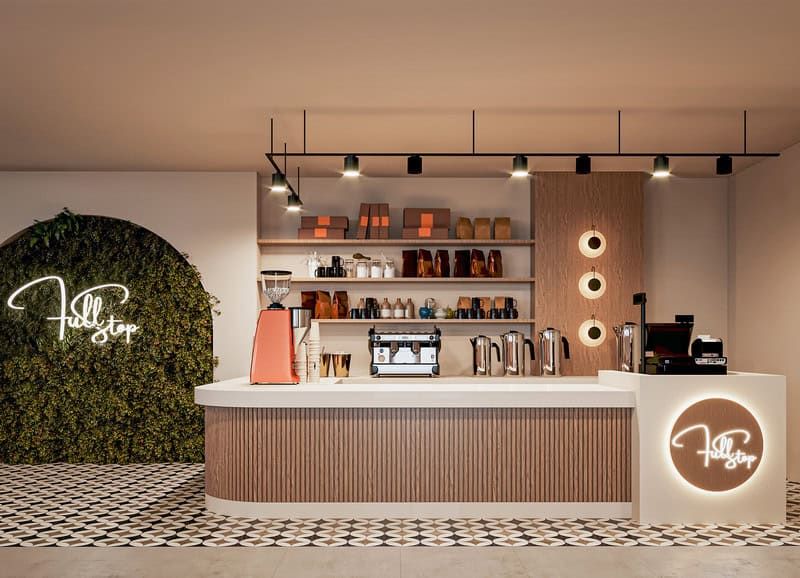 Quầy bar cafe hiện đại
