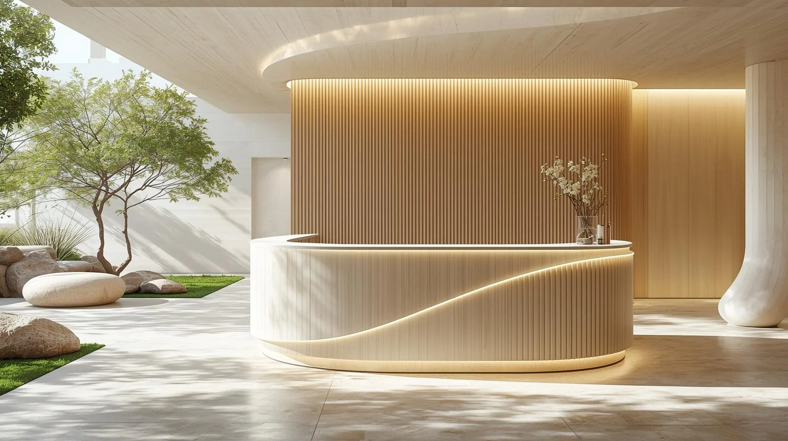 Vật liệu Quầy lễ tân spa 3