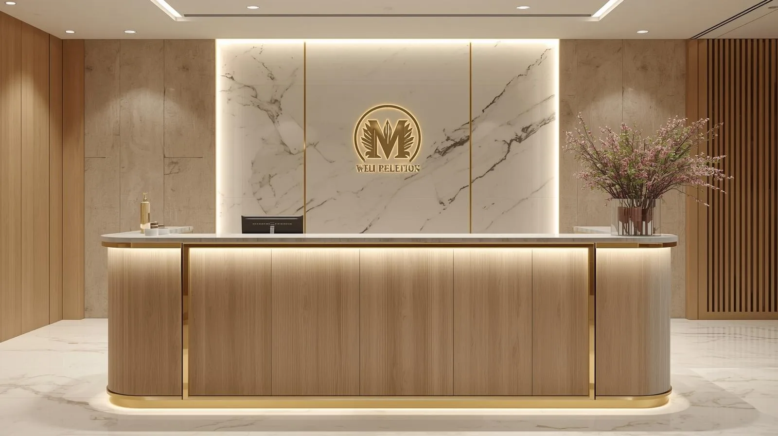 Vật liệu Quầy lễ tân spa 4