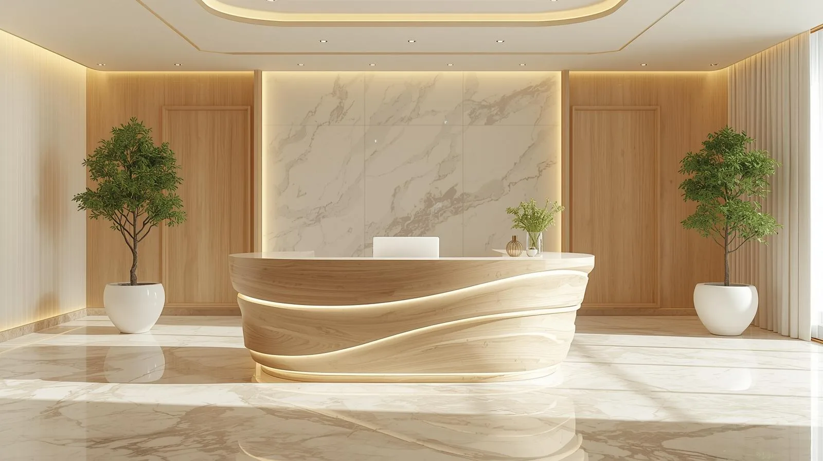 Vật liệu Quầy lễ tân spa