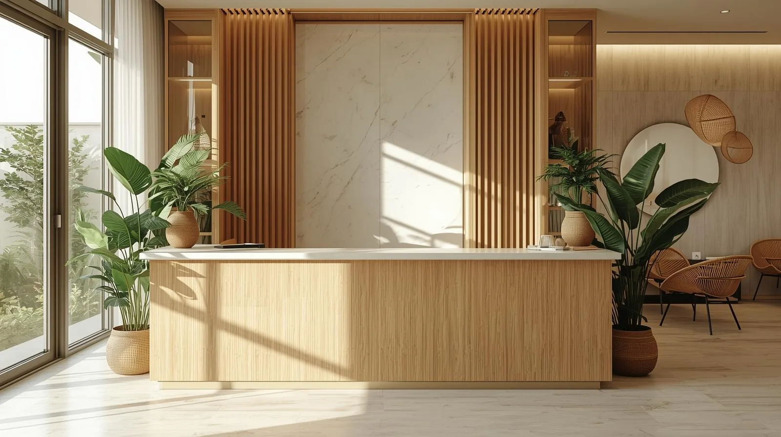 Vật liệu Quầy thu ngân spa 3