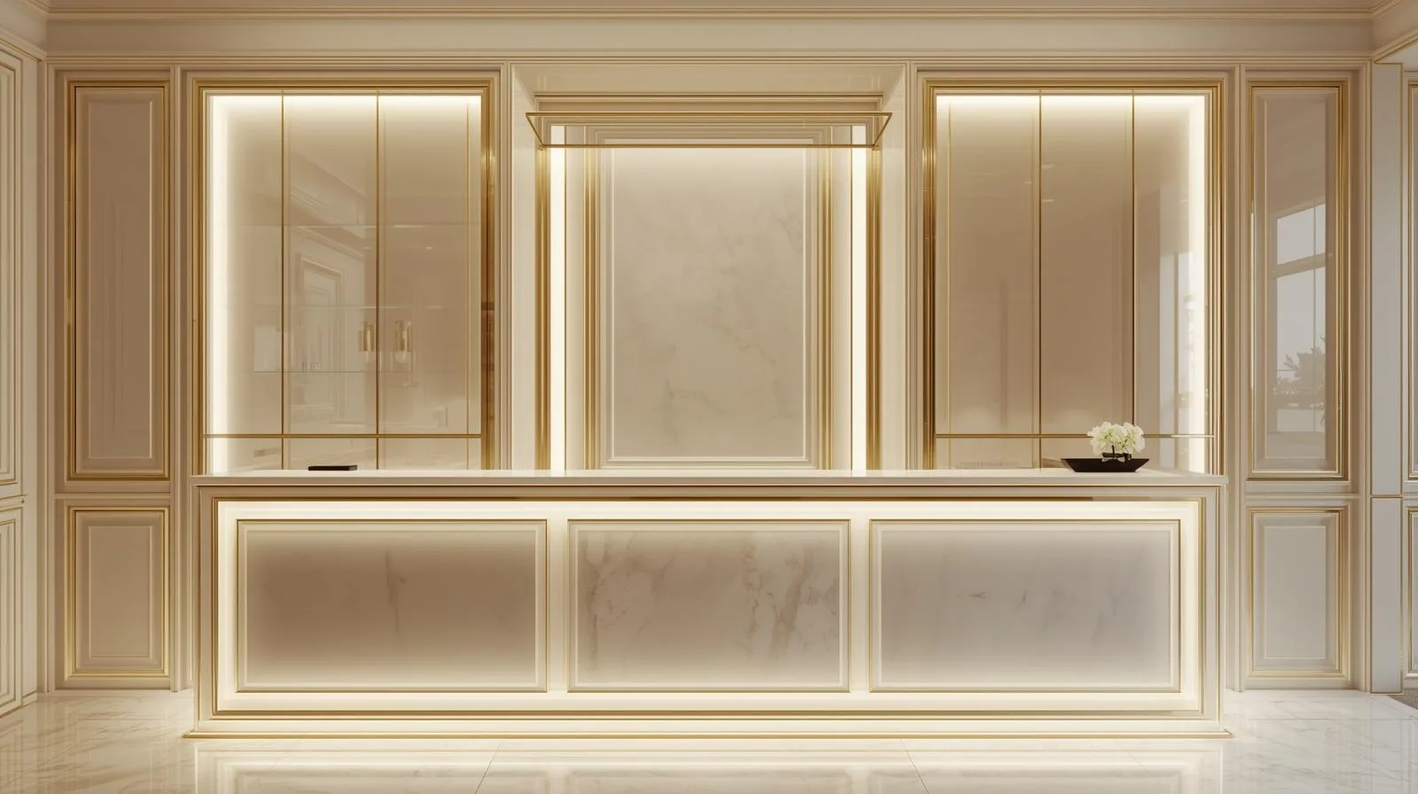 Vật liệu Quầy thu ngân spa 5