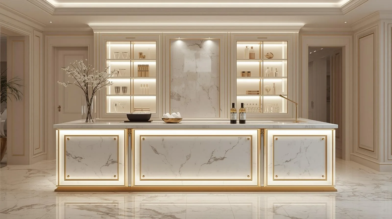 Vật liệu Quầy thu ngân spa 7