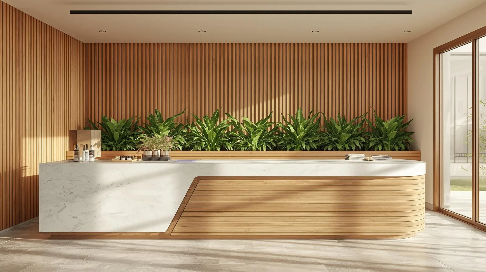 Vật liệu Quầy thu ngân spa 8