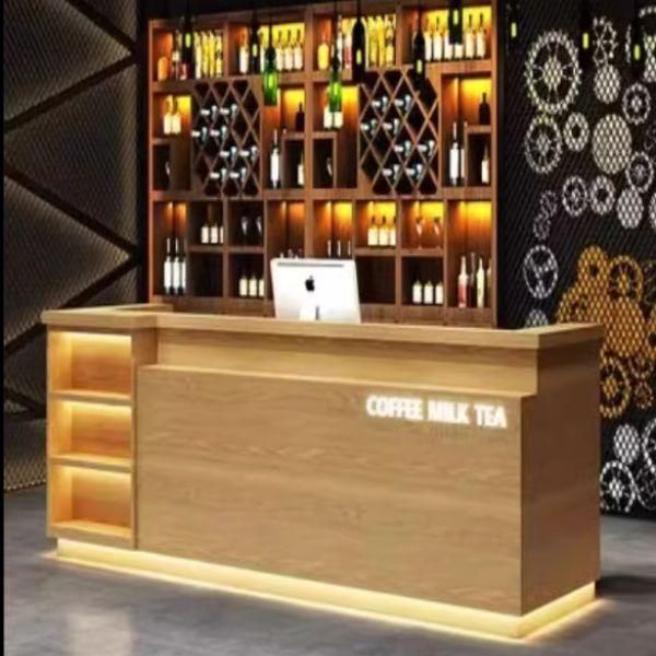 Quầy pha chế bằng gỗ công nghiệp đẹp hiện đại