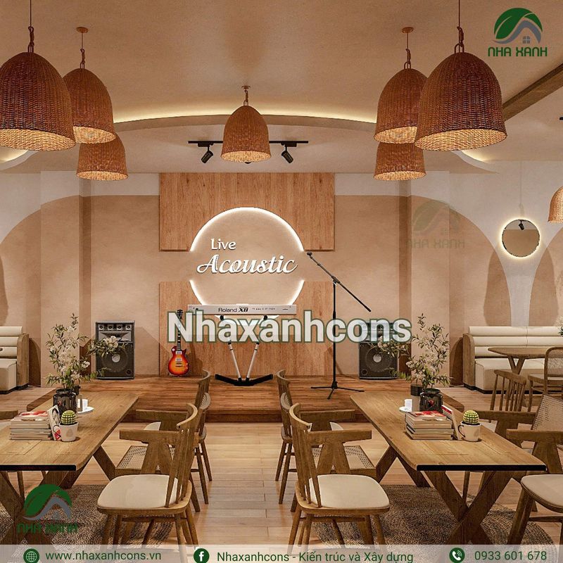 Thi Công Quán Cafe Tại Kiên Giang 1 Thiết kế quán cafe khung thép tại Kiên Giang