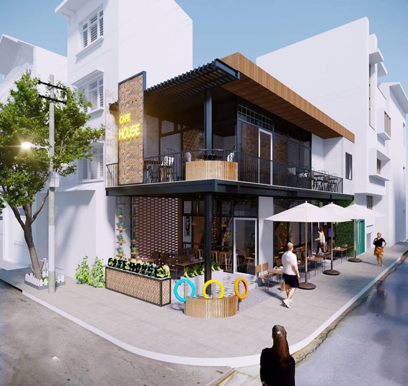Thi Công Quán Cafe Tại TPHCM 3 Khung thép quán cafe