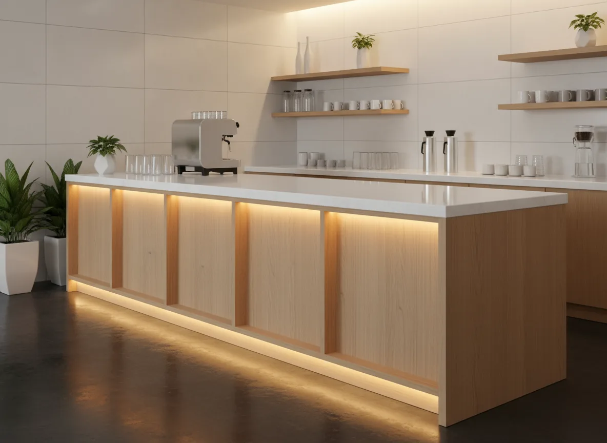 quầy pha chế có đèn led