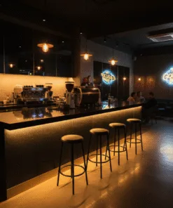 quầy pha chế có đèn led