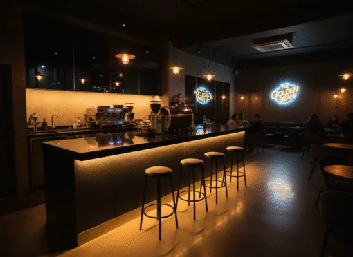 quầy pha chế có đèn led