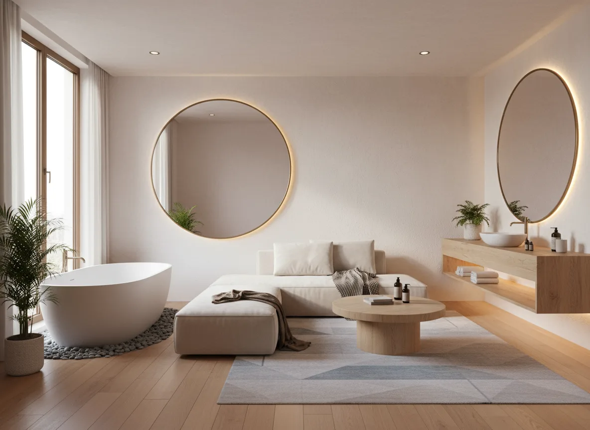 Firefly Compact Spa Interior In An Apartment Using Natural Light Light Tone Wooden Flooring 349580