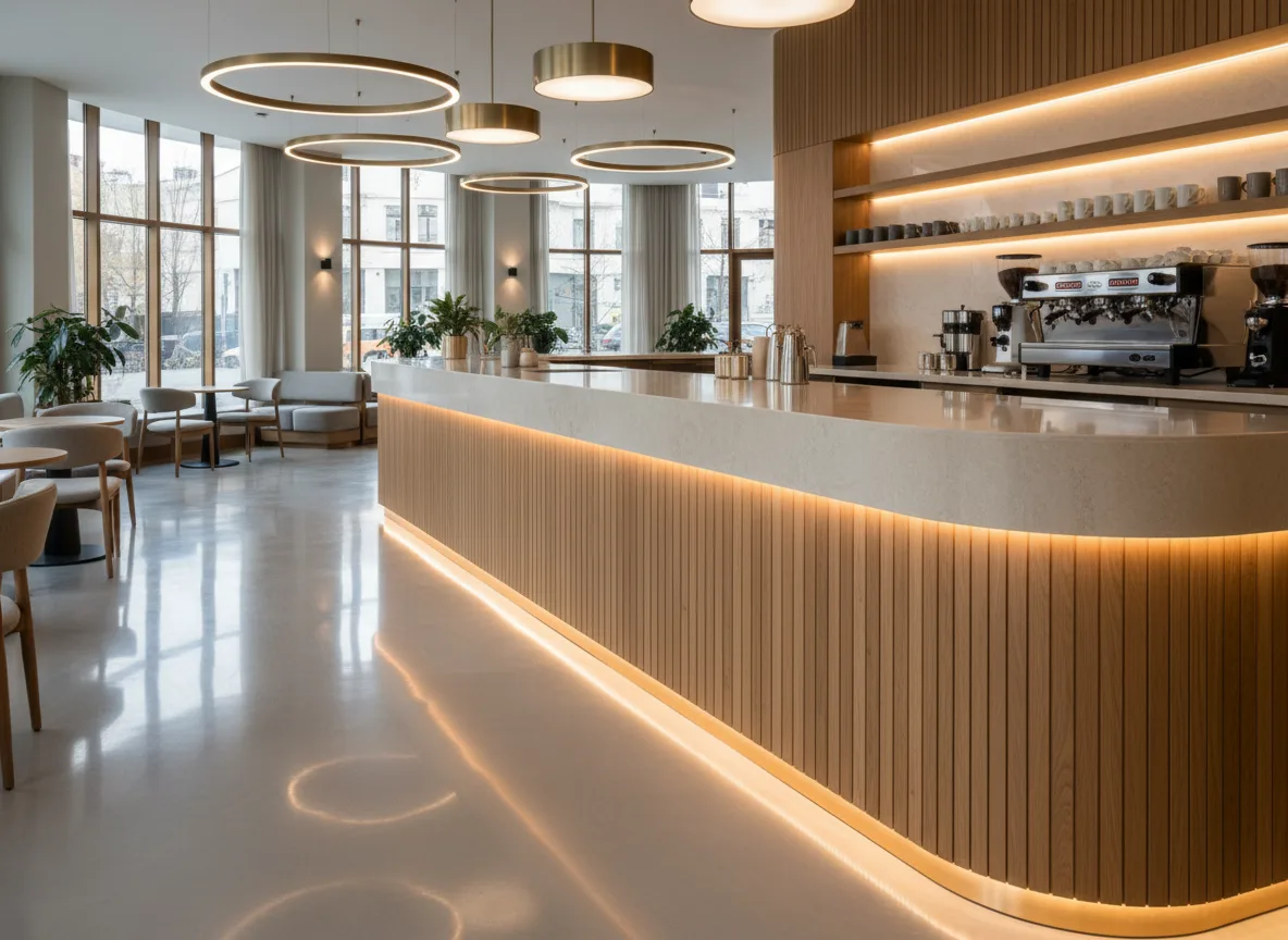 quầy pha chế có đèn led
