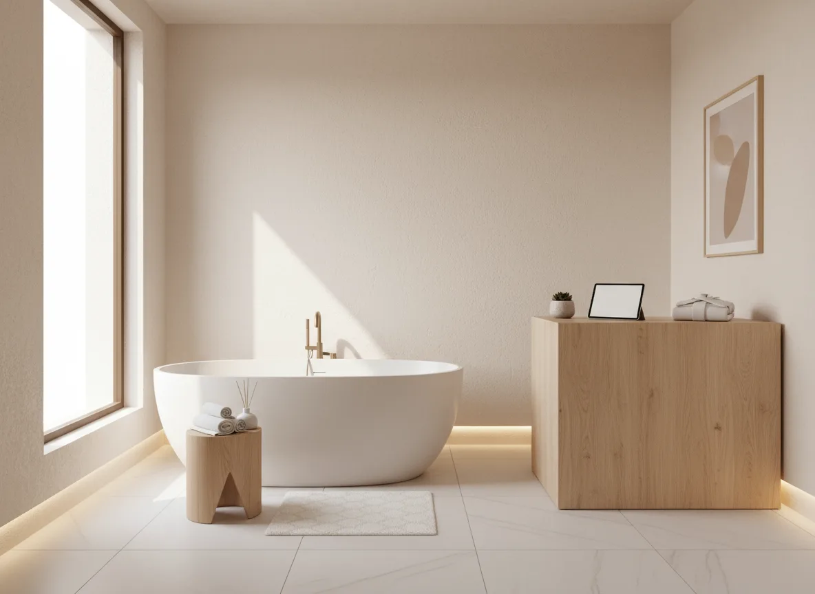 Firefly Gemini Flash Compact Home Spa In White Beige Tones Window Lighting Small Oak Reception Desk And 349580