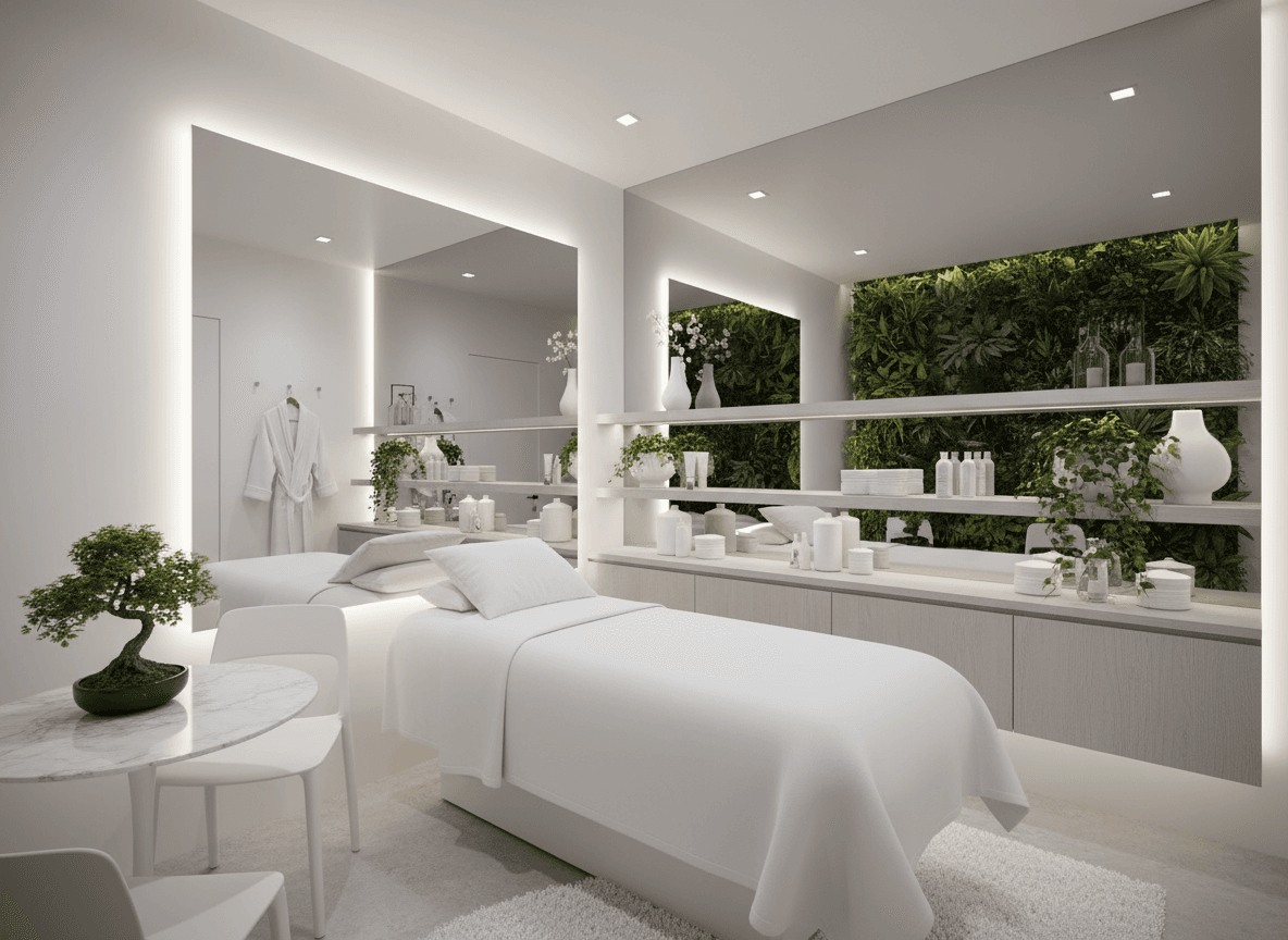 Firefly Gemini Flash Compact Small Space Spa Interior Design Modern White Gray Tone Smart Layout Large 349580