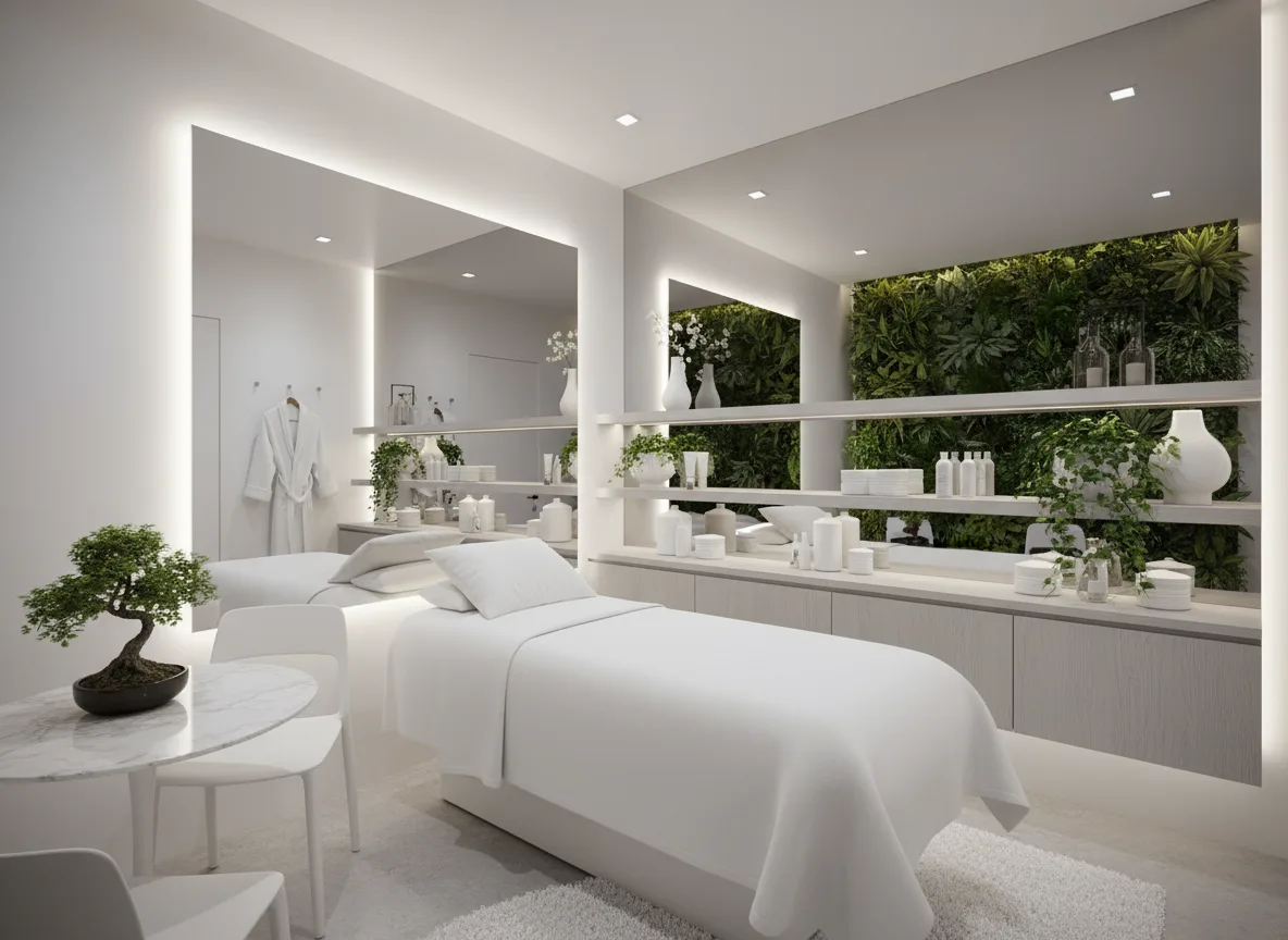 Firefly Gemini Flash Compact Small Space Spa Interior Design Modern White Gray Tone Smart Layout Large 349580