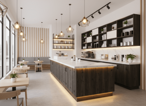quầy pha chế có đèn led