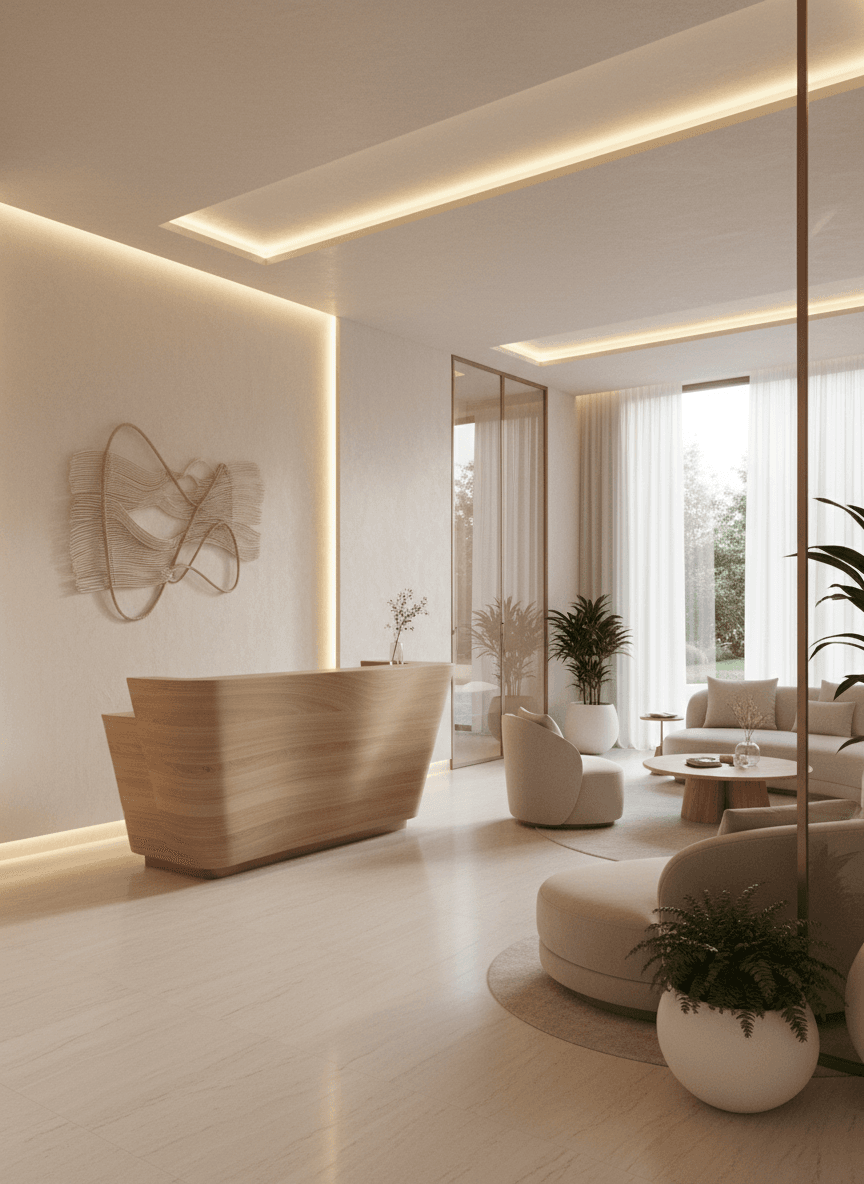 Firefly Gemini Flash Luxury Spa Interior Design In Beige And White Tones Natural Wood Furniture Soft War 189713