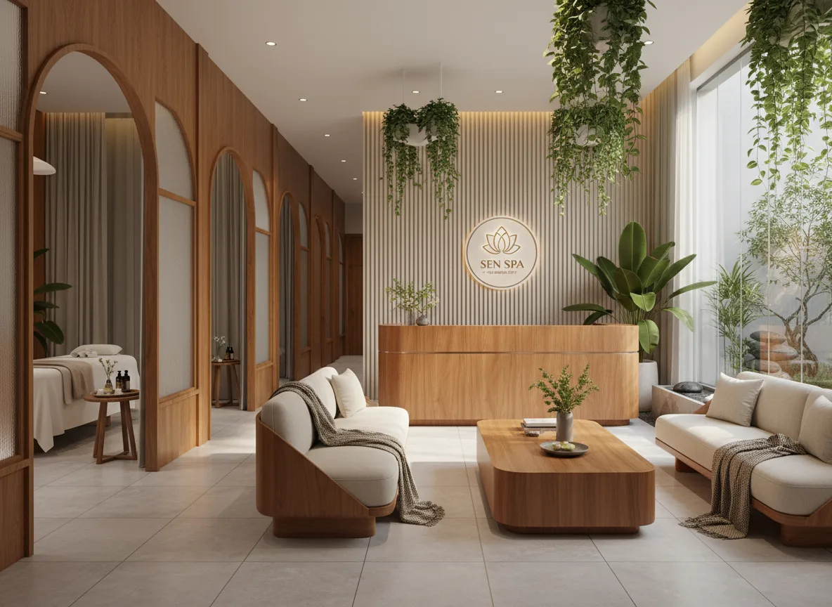 Firefly Gemini Flash Luxury Spa Interior In Ho Chi Minh City Featuring Reception Area Treatment Rooms Na 349580