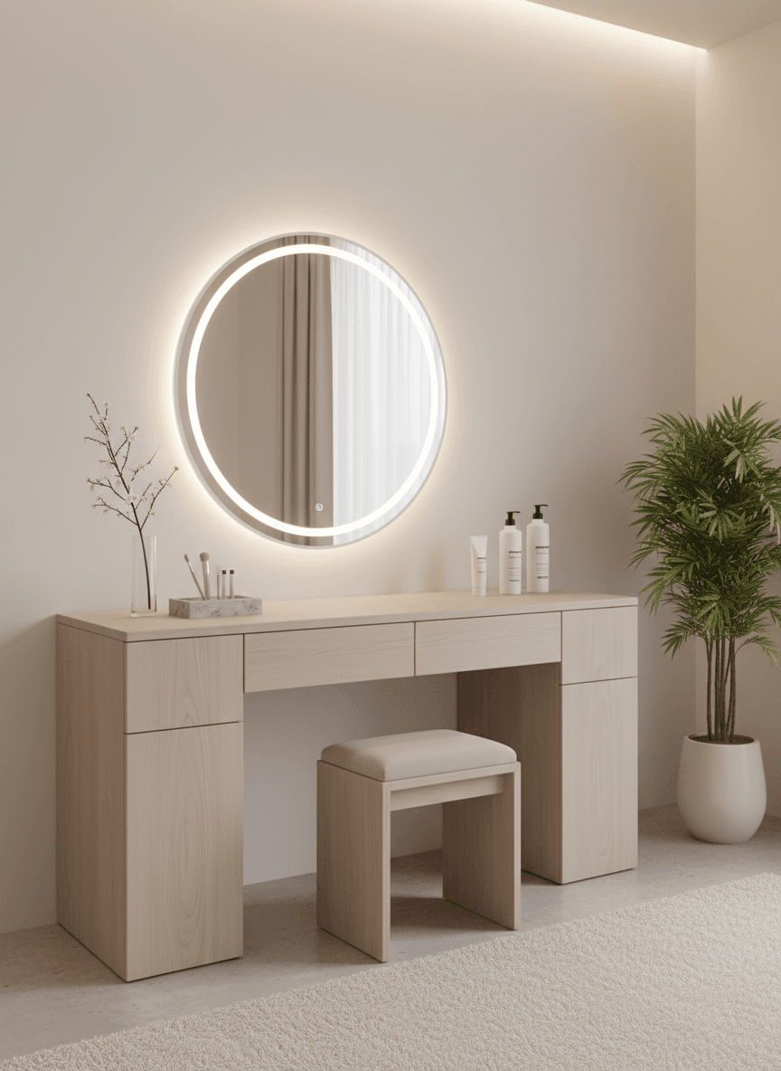 Firefly Gemini Flash Minimalist Korean Style Spa Makeup Area White Tone Clean Interior Soft Lighting E 349580