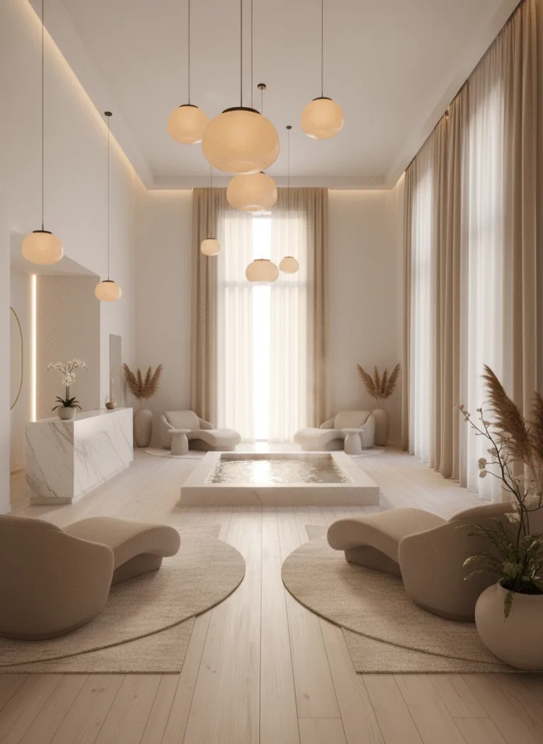 Thiết kế spa hiện đại tone trắng be