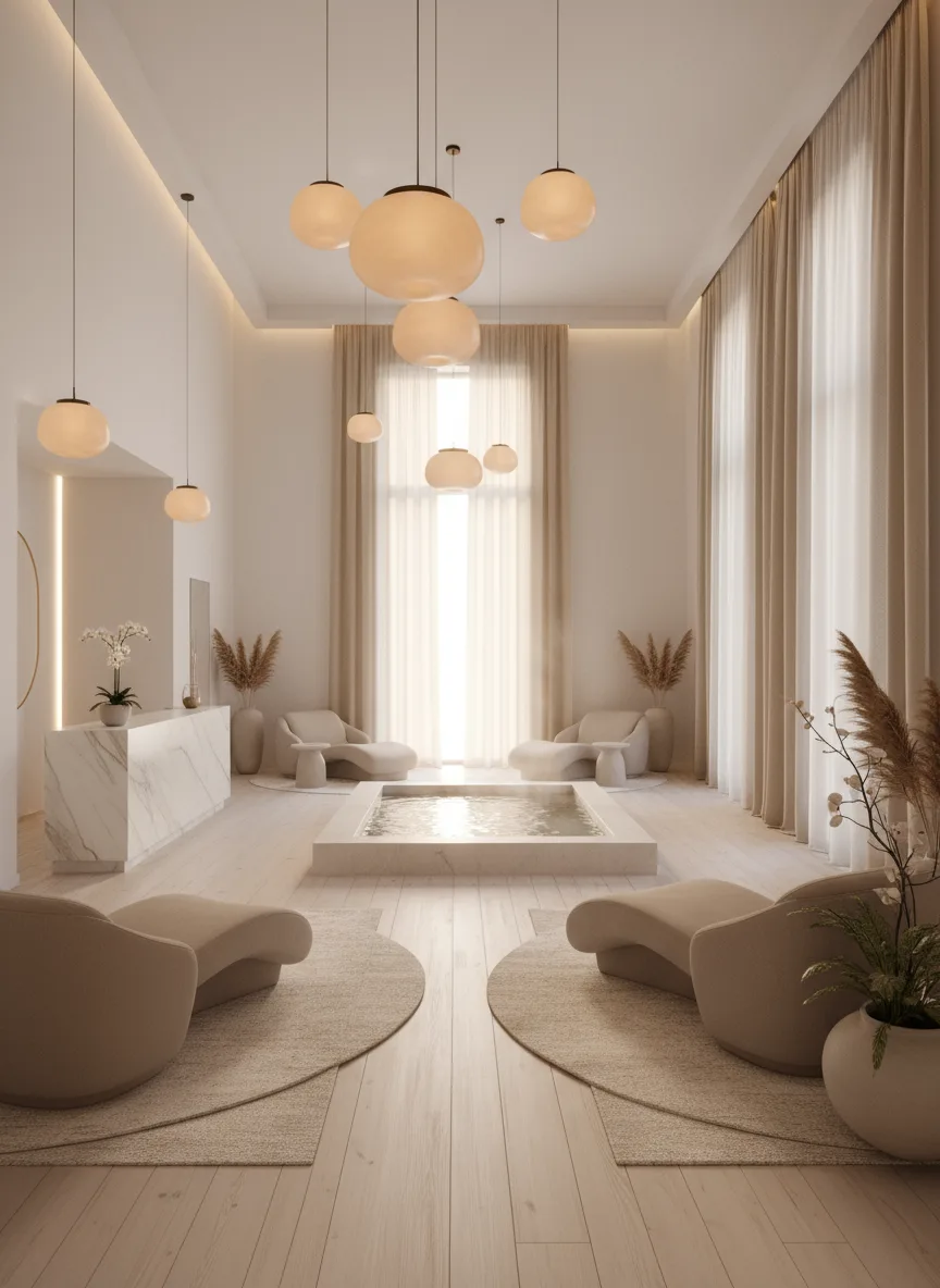 Firefly Gemini Flash Modern European Style Spa Design White And Beige Tones Light Wooden Floor Beige Cu 189713