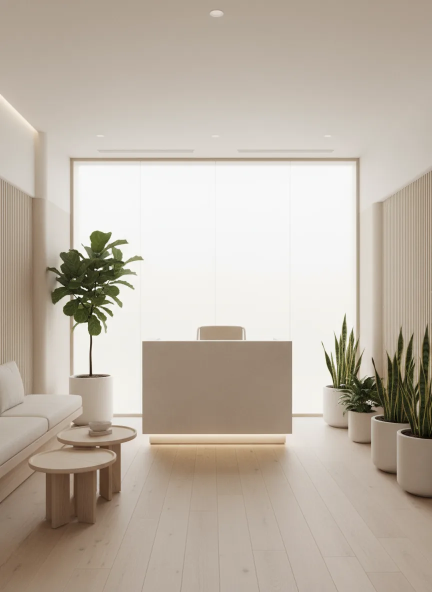 Firefly Gemini Flash Modern Spa Design In White Beige Tones Natural Lighting Wooden Floor Minimalist Fu 189713