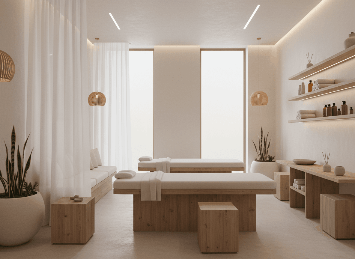 Firefly Gemini Flash Modern Spa In White Beige Tone Minimalist Design Natural Wood Furniture Warm Soft 231272