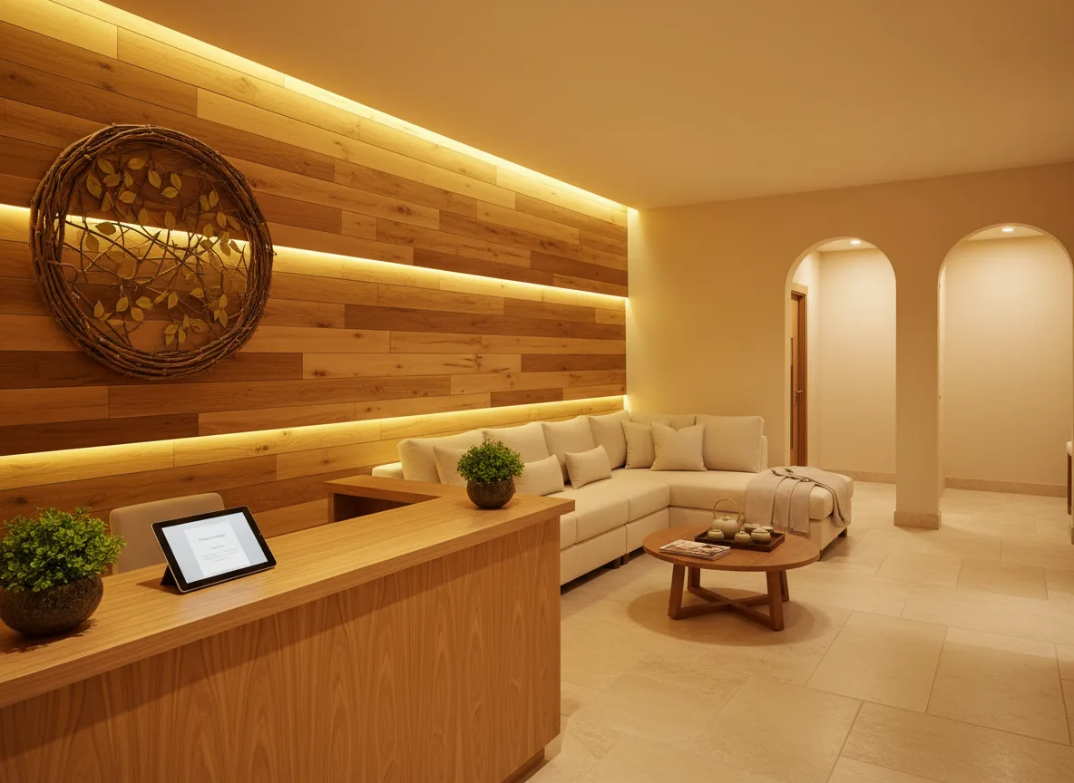 Firefly Gemini Flash Professional Spa Relaxation Room Design With Bright Wooden Reception Counter Waiting 816936 1