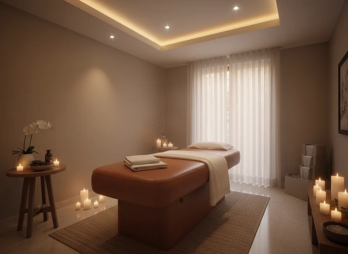 Firefly Gemini Flash Relaxing Spa Treatment Room With Gentle Lighting Scented Candles Recessed Ceiling L 286159