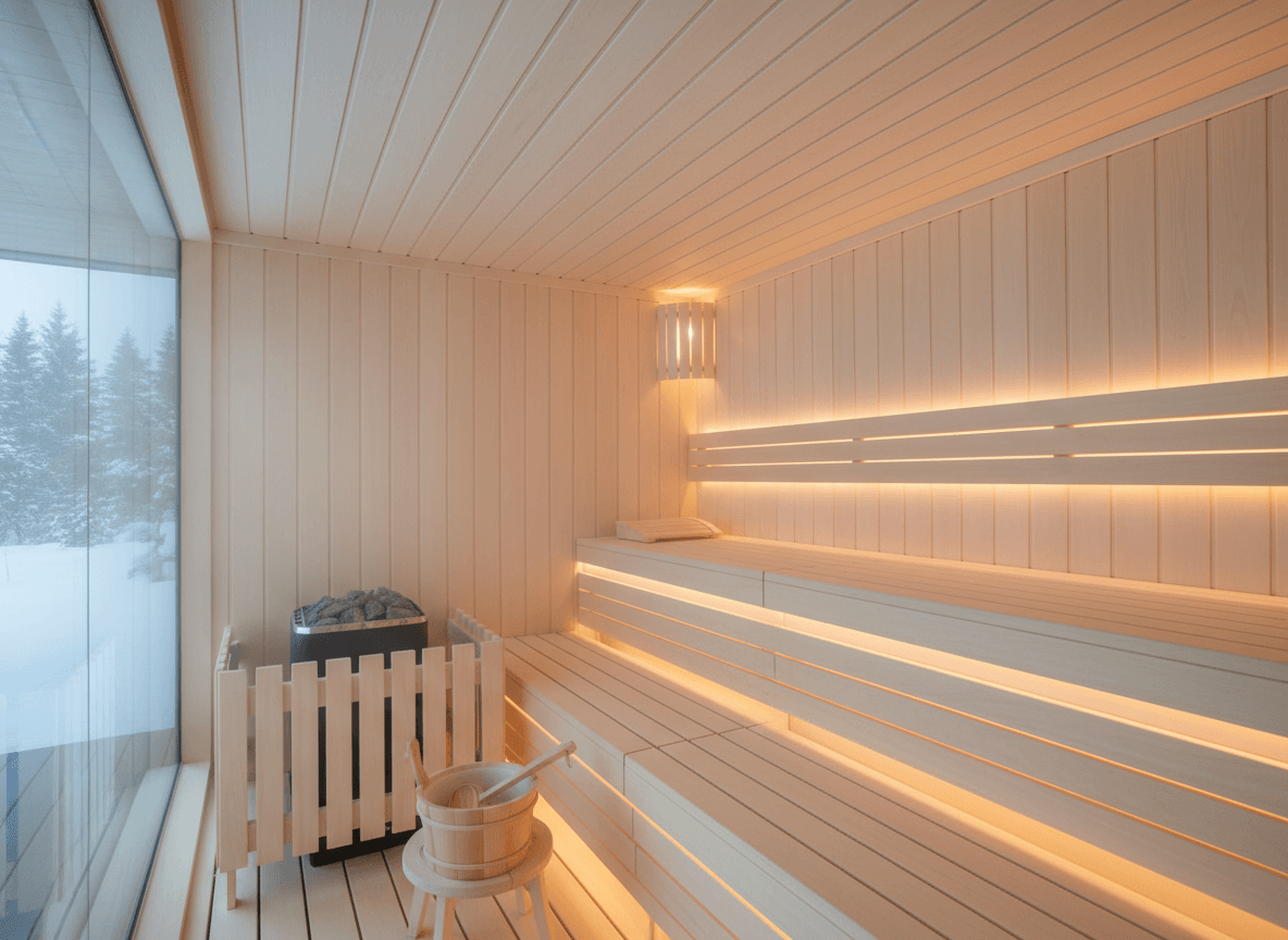 Firefly Gemini Flash Scandinavian Style Dry Sauna With Light Wood Hidden Led Lighting Warm And Elegant A 195706